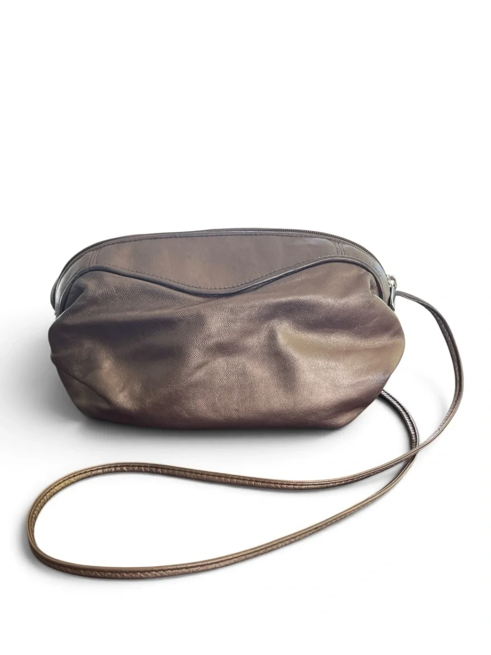 Vintage Women’s Bronze J. Renee Leather Crossbody Bag